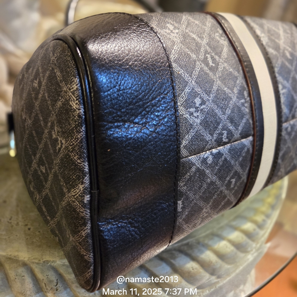 L.A.M.B. Gwen Stefani Small Satchel Silver Black Grey Designer Leather #104 - Picture 11 of 13